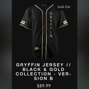 Gryffin Black Gold Rave Jersey XS Like New